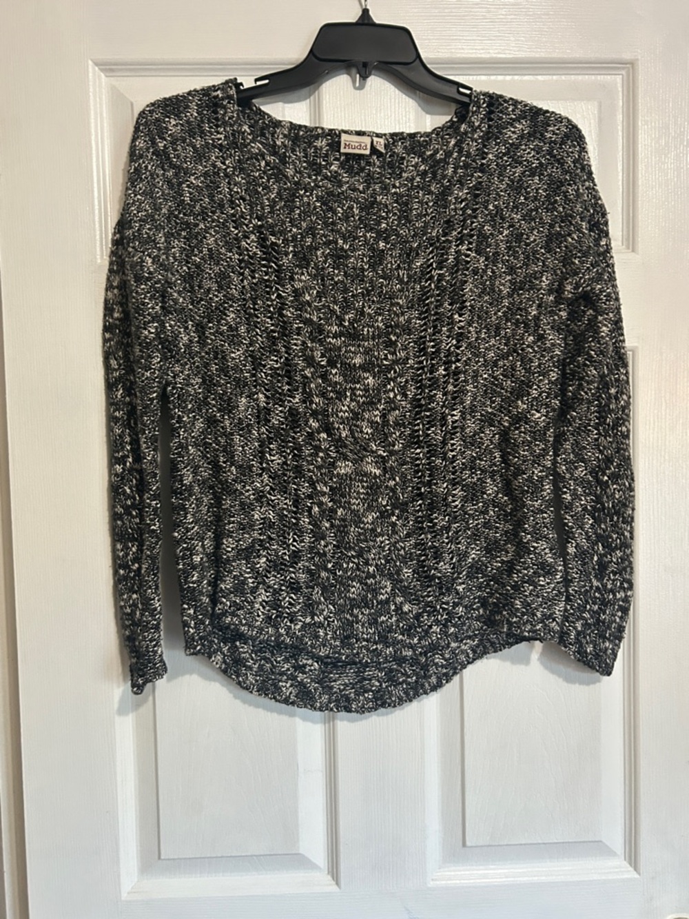 Mudd Black & White Marled Crewneck Sweater